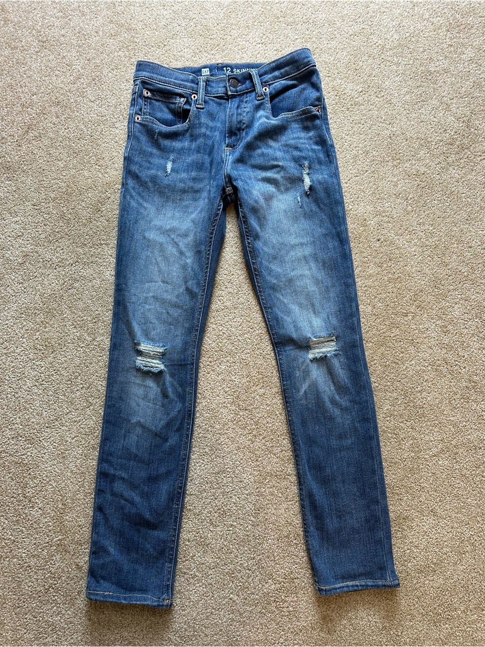 GAP Blue Distressed girls Skinny Jeans 12